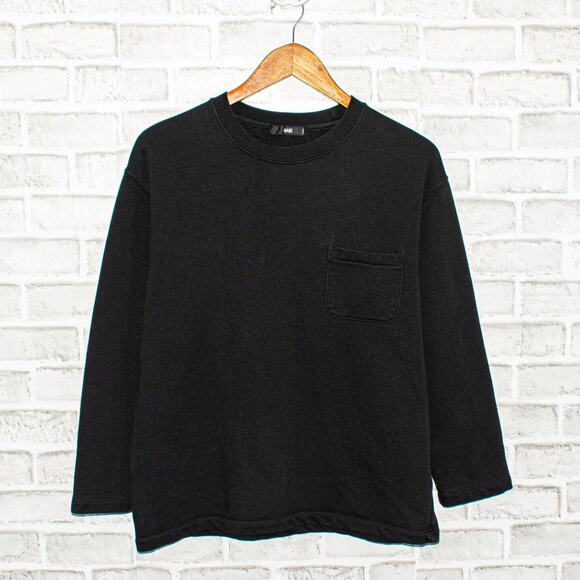 HARE Japan Men's crew Sweatshirt Black Terry Size Small - Picture 1 of 7